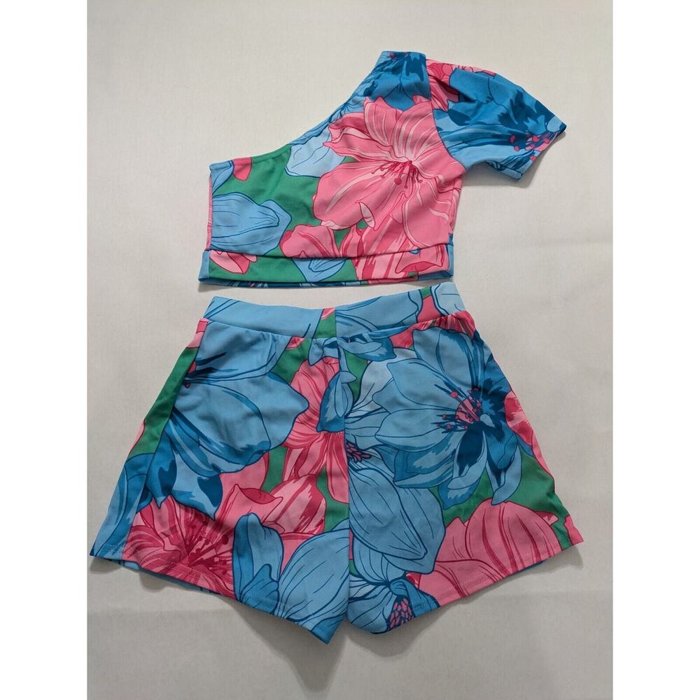 Boohoo Top Women's Size 8 One Sided Swim Beach Boho Summer Ruffle Crop 3 Pcs Lot - Picture 15 of 16